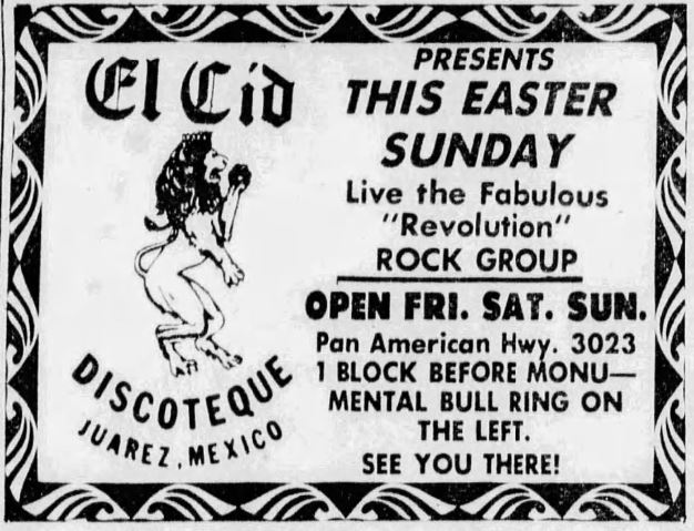 Anuncio publicitario de El Cid Discoteque, 1976